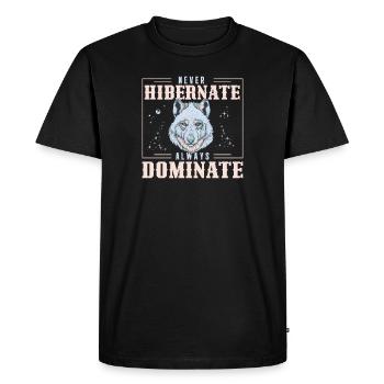 Motivational Epic Wolf Instinct For A Hardwork - Men's Premium Organic T-Shirt - black - Front - Nico (187cm)