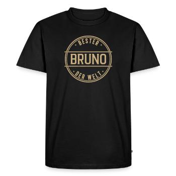 Bester Bruno Der Welt Funny Men's Name - Men's Premium Organic T-Shirt - black - Front - Nico (187cm)