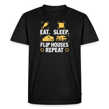 Eat Sleep Funny Real Estate Flipping Humour pour - T-shirt Premium bio Homme - noir - Devant - Nico (187cm)