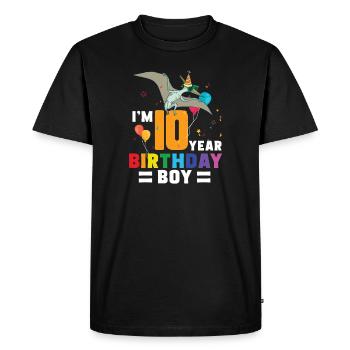 Je suis 10 Birthday Boy Pterodactylus 10 Année 10ème - T-shirt Premium bio Homme - noir - Devant - Nico (187cm)