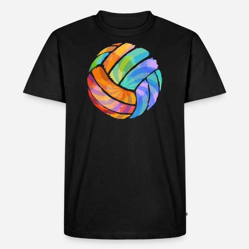 Beach Volleyball Regenbogen - Pride - Männer Premium Bio T-Shirt - Schwarz