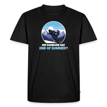 End Of Summer? Funny Snowmobile Riding Motor Sled - Men's Premium Organic T-Shirt - black - Front - Nico (187cm)