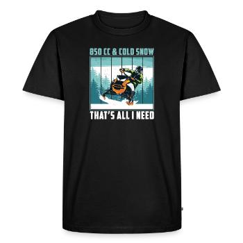 850cc & Cold Snow Snowmobile Riding Motor Sled - Men's Premium Organic T-Shirt - black - Front - Nico (187cm)
