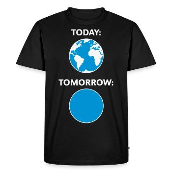 Today – Tomorrow / Globe (Climate Change / 2C) - Men's Premium Organic T-Shirt - black - Front - Nico (187cm)