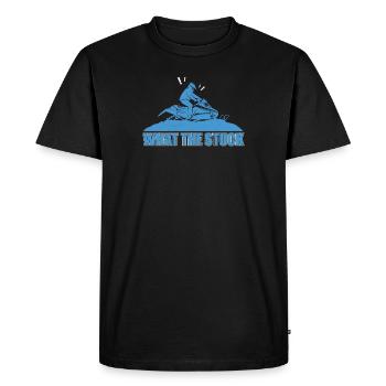 What The Stuck Funny Snowmobile Riding Motor Sled - Men's Premium Organic T-Shirt - black - Front - Nico (187cm)