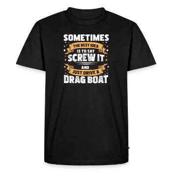 Bateau de traînée amusant avec un bateau de - T-shirt Premium bio Homme - noir - Devant - Nico (187cm)