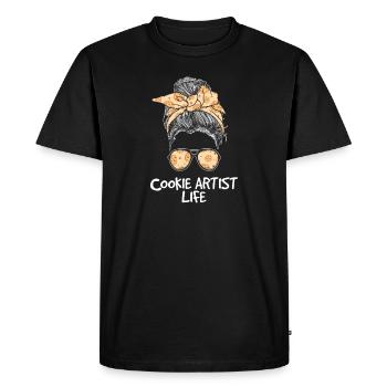 Superbes biscuits en forme de chignon pour un - T-shirt Premium bio Homme - noir - Devant - Nico (187cm)