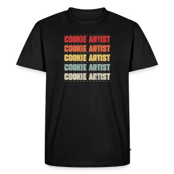 Retro Vintage Decorating Cookies For Cookie - Men's Premium Organic T-Shirt - black - Front - Nico (187cm)