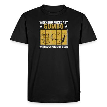 Weekend Forecast Funny Gumbo Pot For Roux Master - Men's Premium Organic T-Shirt - black - Front - Nico (187cm)