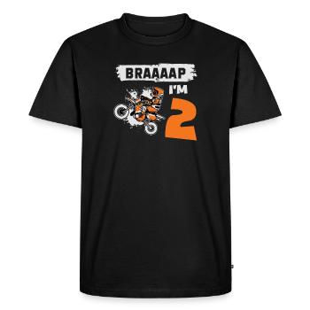 Braaaap I'm 2 Dirt Bike Motocross 2 ans 2ème - T-shirt Premium bio Homme - noir - Devant - Nico (187cm)