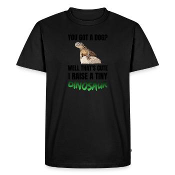 I Raise A Tiny Dinosaur Uromastyx Funny Saying - Men's Premium Organic T-Shirt - black - Front - Nico (187cm)