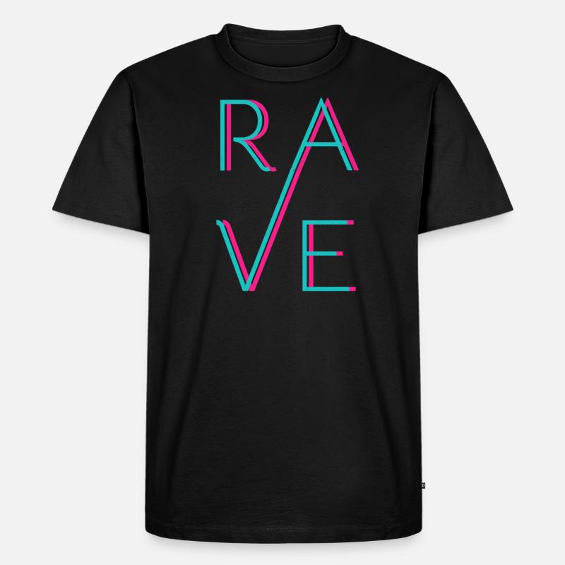 RAVE - Techno Love - Männer Premium Bio T-Shirt - Schwarz