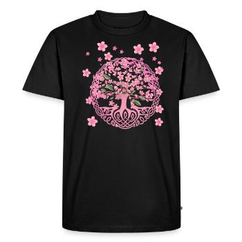 Tree of Life,Tree of Life,Sakura,Cherry Blossom - Men's Premium Organic T-Shirt - black - Front - Nico (187cm)