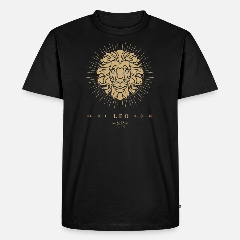 Löwe Sternzeichen - Männer Premium Bio T-Shirt - Schwarz
