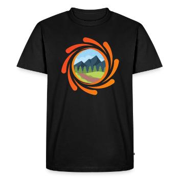 Through mountain trails - Men's Premium Organic T-Shirt - black - Front - Nico (187cm)