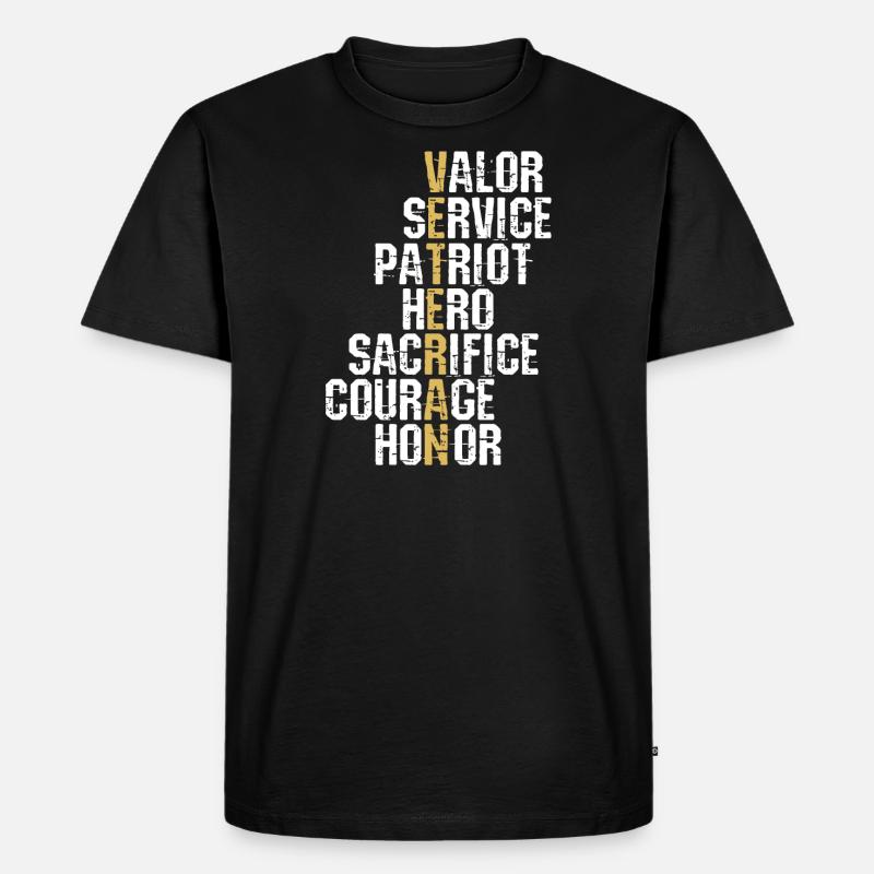 Stolzer Veteran Soldat - Männer Premium Bio T-Shirt - Schwarz