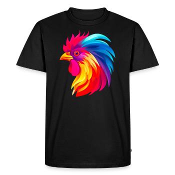 Rooster's head - Men's Premium Organic T-Shirt - black - Front - Nico (187cm)