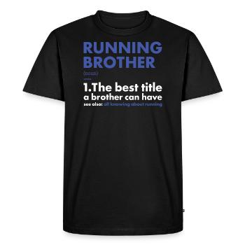 Sport Frère Course à pied - T-shirt Premium bio Homme - noir - Devant - Nico (187cm)