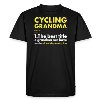 Sport Grandma Cycling - Men's Premium Organic T-Shirt - black - Front - Nico (187cm)