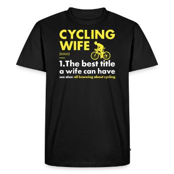 Sport Femme Cyclisme - T-shirt Premium bio Homme - noir - Devant - Nico (187cm)