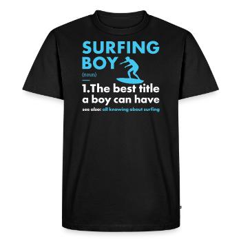 Sport Boy Surf - T-shirt Premium bio Homme - noir - Devant - Nico (187cm)