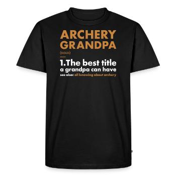 Sport Grandpa Archery - Men's Premium Organic T-Shirt - black - Front - Nico (187cm)