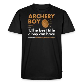Sport Boy Archery - Men's Premium Organic T-Shirt - black - Front - Nico (187cm)