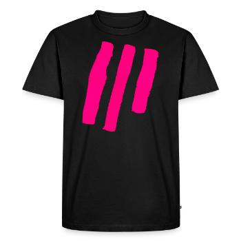 Stripes - Pink - Men's Premium Organic T-Shirt - black - Front - Nico (187cm)