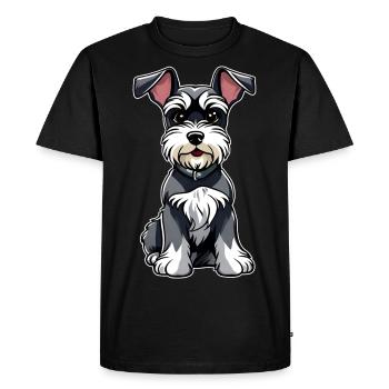 Mignon petit chien schnauzer - T-shirt Premium bio Homme - noir - Devant - Nico (187cm)
