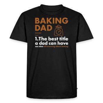 Boulanger Papa Définition Cuisson - T-shirt Premium bio Homme - noir - Devant - Nico (187cm)