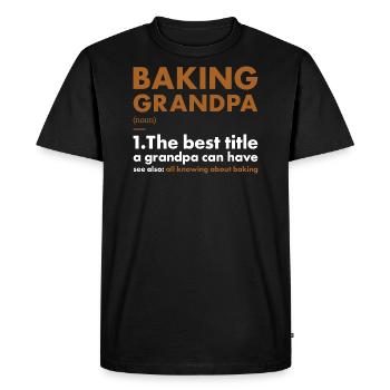 Boulanger Grand-père Définition Cuisson - T-shirt Premium bio Homme - noir - Devant - Nico (187cm)
