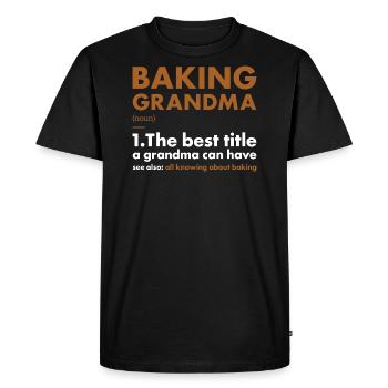 Boulanger Grand-mère Définition Cuisson - T-shirt Premium bio Homme - noir - Devant - Nico (187cm)