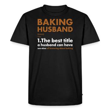 Boulanger Mari Définition Cuisson - T-shirt Premium bio Homme - noir - Devant - Nico (187cm)