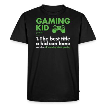 Gamer Kid Définition du jeu - T-shirt Premium bio Homme - noir - Devant - Nico (187cm)