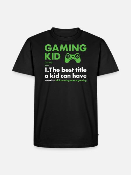 Gamer Kid Definition Gaming - Men's Premium Organic T-Shirt - black