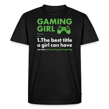 Gamer Girl Définition Jeux - T-shirt Premium bio Homme - noir - Devant - Nico (187cm)