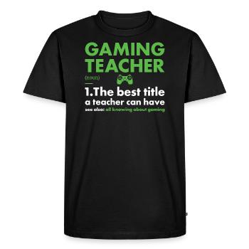 Gamer Teacher Définition du jeu - T-shirt Premium bio Homme - noir - Devant - Nico (187cm)