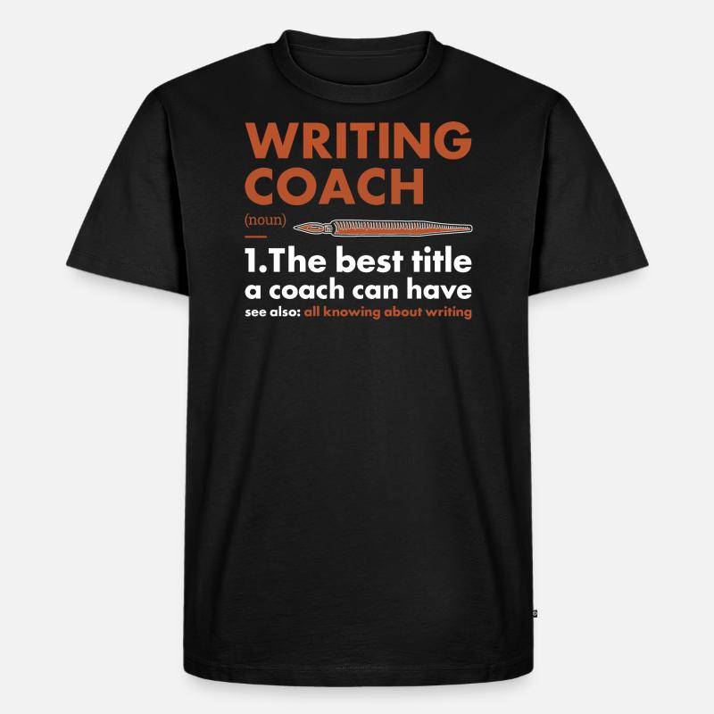Writer Coach Definition Writing - Männer Premium Bio T-Shirt - Schwarz