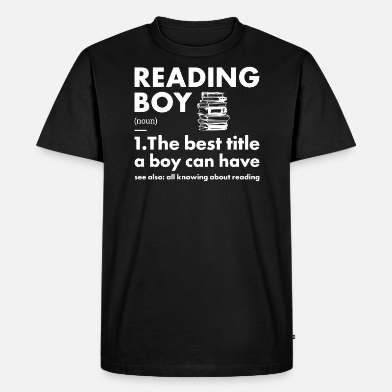 Reader Boy Definition Reading - Männer Premium Bio T-Shirt - Schwarz