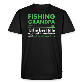 Pêcheur Grand-père Définition Pêche - T-shirt Premium bio Homme - noir - Devant - Nico (187cm)