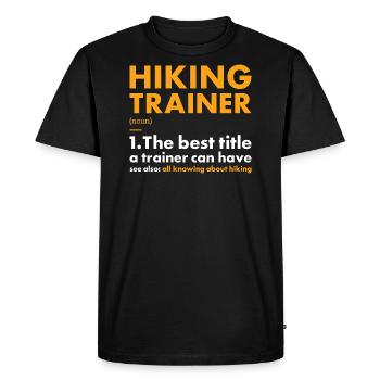 Hiker Trainer Définition Randonnée - T-shirt Premium bio Homme - noir - Devant - Nico (187cm)