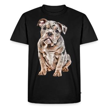 OLD ENGLISH BULLDOG Chien Chiens Bouledogue - T-shirt Premium bio Homme - noir - Devant - Nico (187cm)