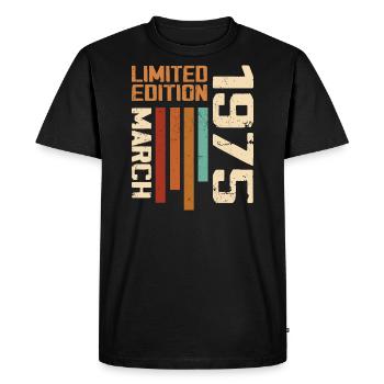 March 1975 Anniversary 1975 Retro 1975 March - Men's Premium Organic T-Shirt - black - Front - Nico (187cm)