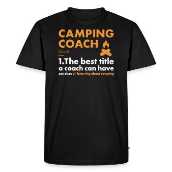 Camper Coach Définition Camping - T-shirt Premium bio Homme - noir - Devant - Nico (187cm)