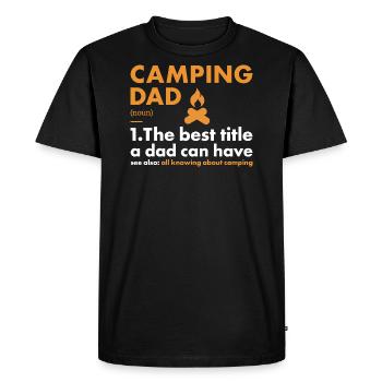 Camper Papa Définition Camping - T-shirt Premium bio Homme - noir - Devant - Nico (187cm)