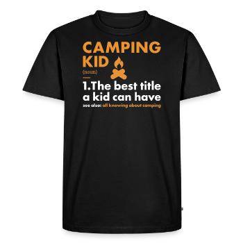 Camper Kid Définition Camping - T-shirt Premium bio Homme - noir - Devant - Nico (187cm)