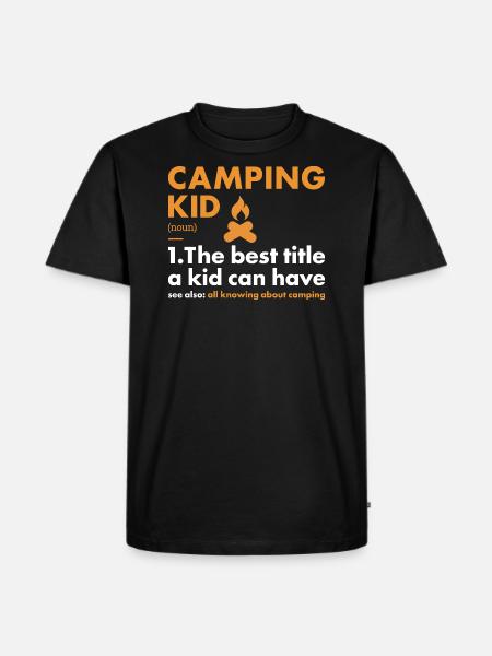 Camper Kid Definition Camping - Männer Premium Bio T-Shirt - Schwarz