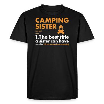 Camper Sister Definition Camping - Men's Premium Organic T-Shirt - black - Front - Nico (187cm)
