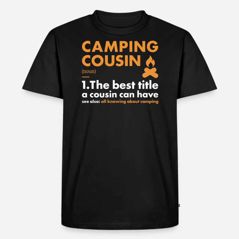 Camper Cousin Definition Camping - Männer Premium Bio T-Shirt - Schwarz