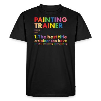 Peintre Formateur Définition Peinture - T-shirt Premium bio Homme - noir - Devant - Nico (187cm)
